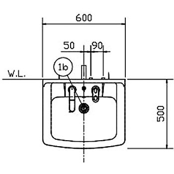 1ヶ用手洗い台・深鉢付き 1ヶ用手洗い台・深鉢付き
