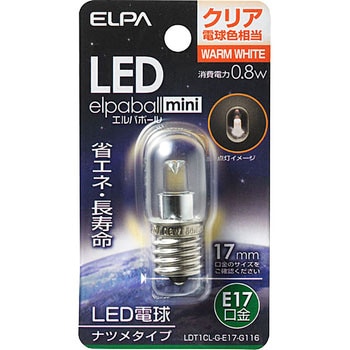 LDT1CL-G-E17-G116 LED電球 ナツメ球タイプ 1個 ELPA 【通販モノタロウ】