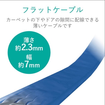 LANケーブル cat7準拠 より線 爪折れ防止 スーパーフラット 保護カバー付き RoHs メタリックブルー エレコム