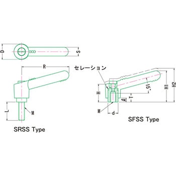 オールステンレスクランプレバー(めねじ) SFSS MIYOSHI(小西製作所)