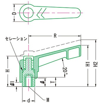 プラスチッククランプレバー(めねじ) VF MIYOSHI(小西製作所)