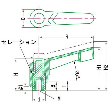 プラスチッククランプレバーステンレス(めねじ) VFS - MIYOSHI(小西製作所)