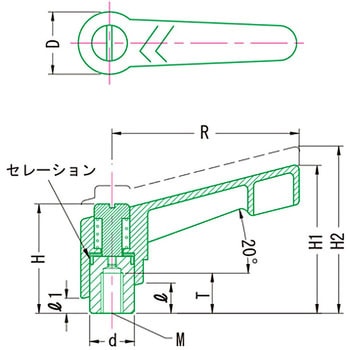 プラスチッククランプレバーステンレス(めねじ) ZFS MIYOSHI(小西製作所)