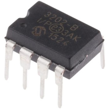Microchip A/Dコンバータ， 12ビット， ADC数:2， 100ksps， MCP3202-BI/P MICROCHIP