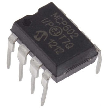 Microchip オペアンプ， スルーホール， 2回路， 単一電源， MCP602-I/P MICROCHIP