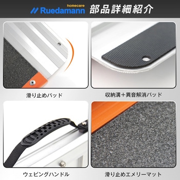 折りたたみアルミスロープ グレーエメリー表面 Ruedamann