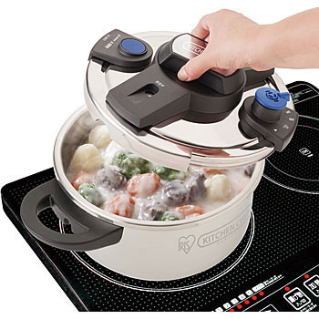 【リサイクルストアスターズ吉野店】【中古品】アイリスオーヤマ キッチンシェフ 圧力鍋 4L H-KPC-40E H-KPC-40E キッチンシェフ かんたん開閉圧力鍋 1個 アイリスオーヤマ