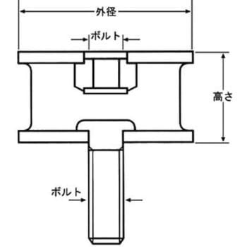 丸形防振ゴム(片側ナット埋め込み型)(ボルト&ナット埋込タイプ) 倉敷化工