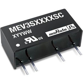 Murata Power Solutions DC-DCコンバータ Vout：12V dc 10.8 → 13.2 V dc， 3W， MEV3S1212SC Murata Power Solutions