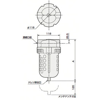 1138-6C-F オートドレン付エアフィルタ(セパレートタイプ) 1個 CKD