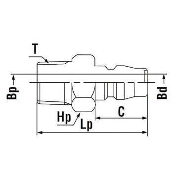 ハイカプラ(大口径)(メネジ取付用)プラグ - 日東工器
