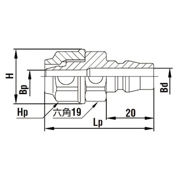 ハイカプラエース プラグ (ウレタンホース取付用) 日東工器