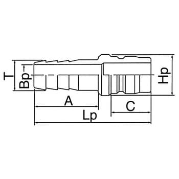 4TPH BRASS TSPカプラ プラグ (ホース取付用) 真鍮製 1個 日東工器