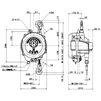 ELB-30 スプリングバランサー(ロングストローク) 1台 遠藤工業 【通販