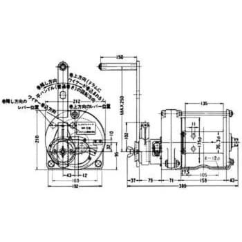 マックスプル ラチェット式手動ウインチ 1台 (MR-5)-