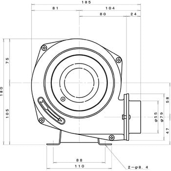 シロッコ型電動送風機