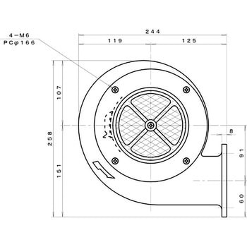 シロッコ型電動送風機(フランジ取付)