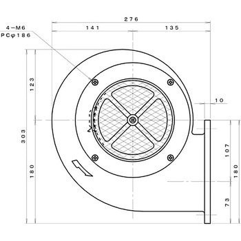 シロッコ型電動送風機(フランジ取付) 淀川電機製作所