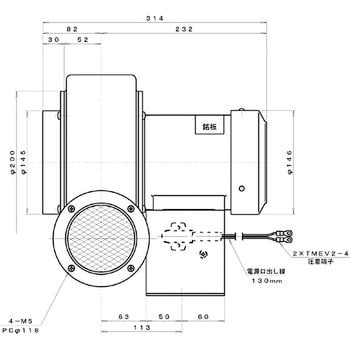 淀川電機 電動送風機 シロッコ型 VCNシリーズ(ベンチ脚) 三相200V (1.5