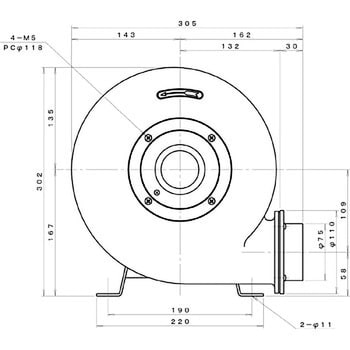 N3 標準(下部水平) プレート型電動送風機 1台 淀川電機製作所 【通販