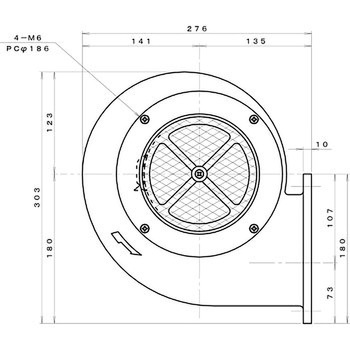 シロッコ型電動送風機(フランジ取付) 淀川電機製作所