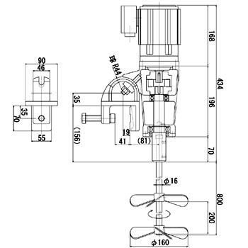 阪和化工機 可搬型攪拌機中速用 KP-4001B 1台（注意事項あり）回転数