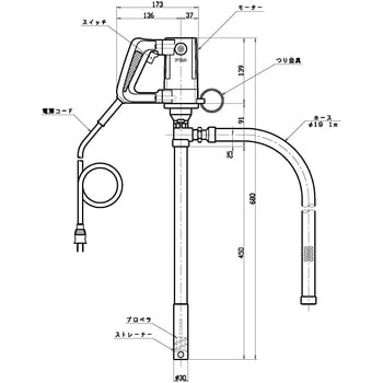 プロポンミニハンディポンプ(電動モーター 標準型) 共立機巧 電動式 