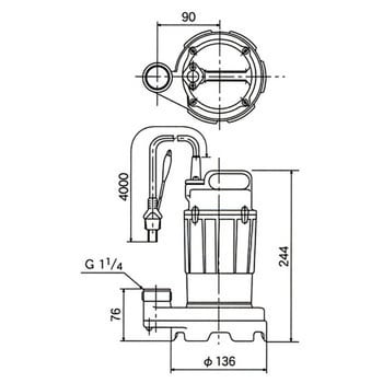 SG-150C 小型水中ポンプ 寺田ポンプ製作所 セミオープン 100V 非自動 吐出口径32mm SG-150C - 【通販モノタロウ】