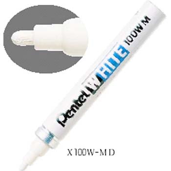 X100W-MD ぺんてる ホワイト 油性ペン 中字 X100W-MD ぺんてる 4902506334015（110セット） | ぺんてる ホワイト 極細 X100W-SD 5個セット | 油性 | 文房具