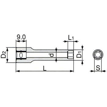 2S-10L ディープソケット(6角) 1個 トネ TONE (前田金属工業) 【通販