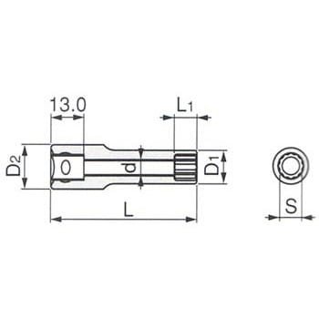 3D-19L ディープソケット (12角) 1個 トネ TONE (前田金属工業) 【通販