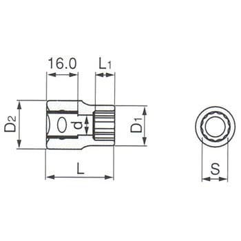 4D-36 ソケット(12角) 1個 トネ TONE (前田金属工業) 【通販サイト