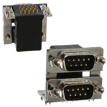Norcomp D-subコネクタ， 9極， オス/オス， スルーホール実装， 189-009-613R571 NORCOMP