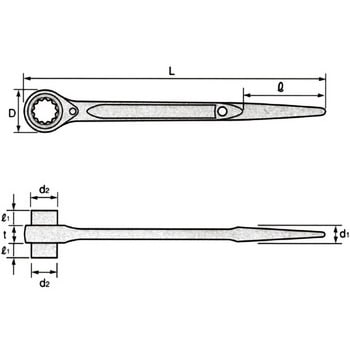 片口ラチェットレンチ (強力型)