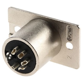 Neutrik XLRコネクタ オス 5極 ストレート パネルマウント NC5MP ニッケルの上に銀めっき NEUTRIK