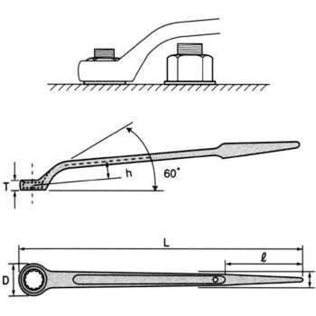 TAURUS 防爆シノ付片口メガネレンチ 二面幅寸法mm:27 SAFETY TOOLS社