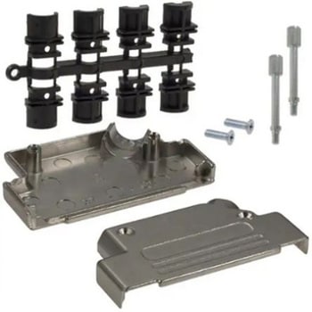 Norcomp D-Sub バックシェエル 971 シリーズ 37 極 高密度D-Sub， シルバー， 971-037-030R121 NORCOMP