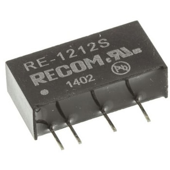 Recom DC-DCコンバータ Vout：12V dc 10.8 → 13.2 V dc， 1W， RE-1212S RECOM