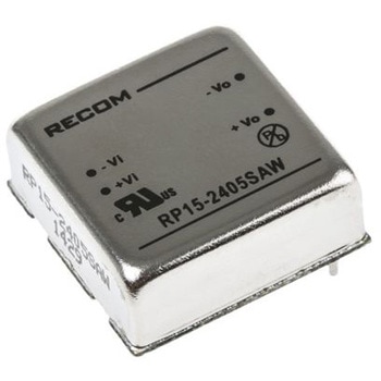 Recom DC-DCコンバータ Vout：5V dc 9 → 36 V dc， 15W， RP15-2405SAW RECOM