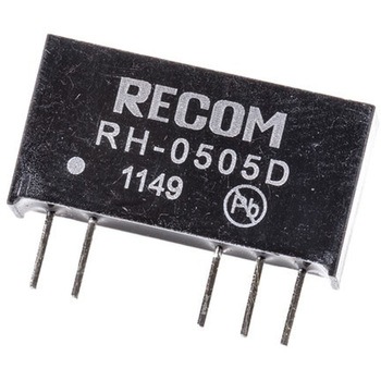 Recom DC-DCコンバータ Vout：±5V dc 4.5 → 5.5 V dc， 1W， RH-0505D RECOM