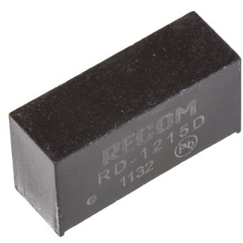 Recom DC-DCコンバータ Vout：±15V dc 10.8 → 13.2 V dc， 2W， RD-1215D RECOM