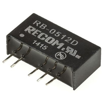 Recom DC-DCコンバータ Vout：±12V dc 4.5 → 5.5 V dc， 1W， RB-0512D RECOM