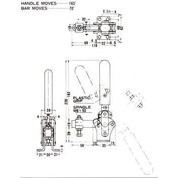 No.130 下方押えハンドル縦型クランプ 1個 カクタ 【通販サイトMonotaRO】