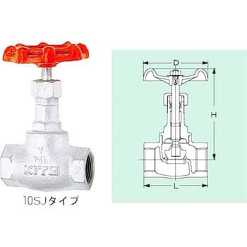 10SJ-15A グローブバルブ(JIS10K準拠品) 10SJシリーズ 1個 キッツ(KITZ