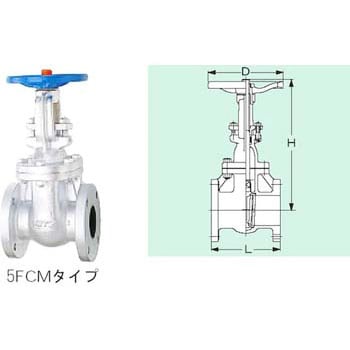 65-1886-69 鋳鉄製JIS規格ゲートバルブ（5FCM） 呼び径125mm 5FCM 125A-