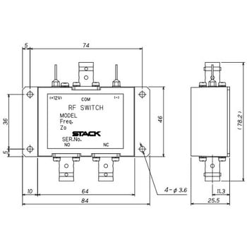 BNC型同軸切替器 DC～2.5GHz AVシリーズ スタック電子
