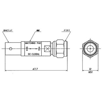 50Ω-75Ω抵抗変換型インピーダンス変換器 J P PDシリーズ スタック電子