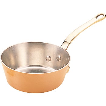 銅極厚 テーパー鍋(真鍮柄)