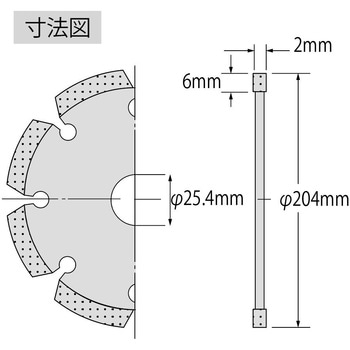大阪正規ダイヤモンドホイールレーザー外径204mm（ロブテックス） ドリル・ドライバー・レンチ