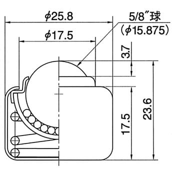 C-5S フリーベアプレス成形品(上向用) スプリング内蔵タイプ 1個